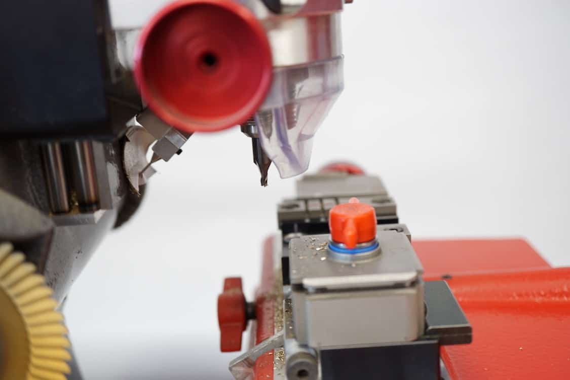 A machine used by locksmiths to create copies of car keys.