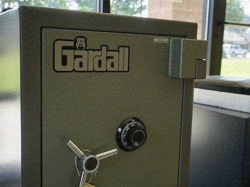 Gardall gun safe with combination lock