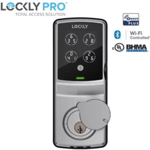 PGD728FZU Lockly Guard Deadbolt Z-Wave Smart Lock showing key hole